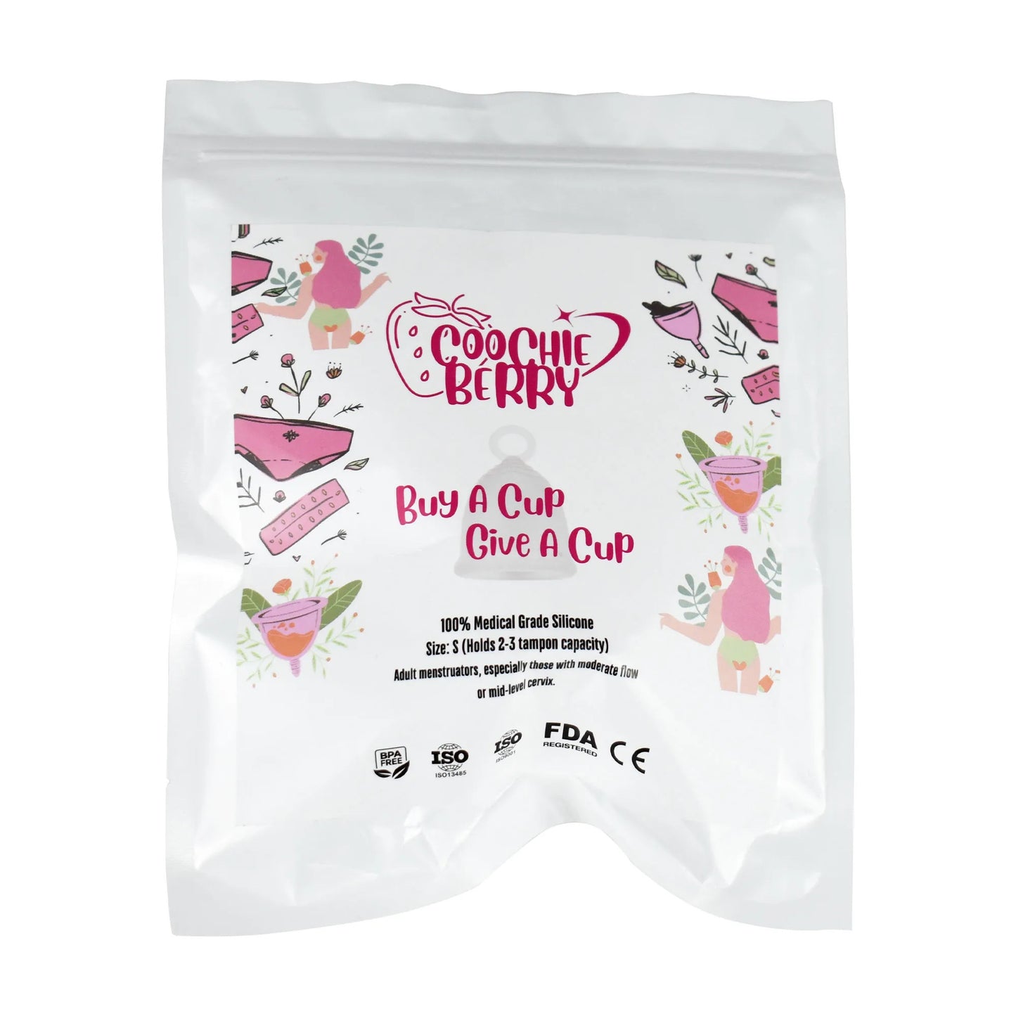 Coochie Cup™ - 100% Medical Grade Menstrual Cup With Ring. Buy a Cup Give a Cup