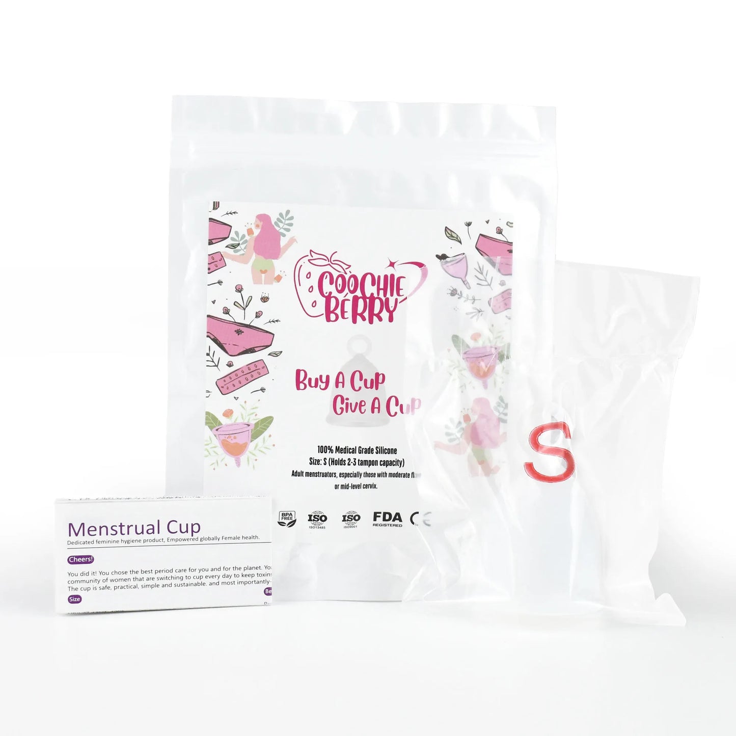 Coochie Cup™ - 100% Medical Grade Menstrual Cup With Ring. Buy a Cup Give a Cup